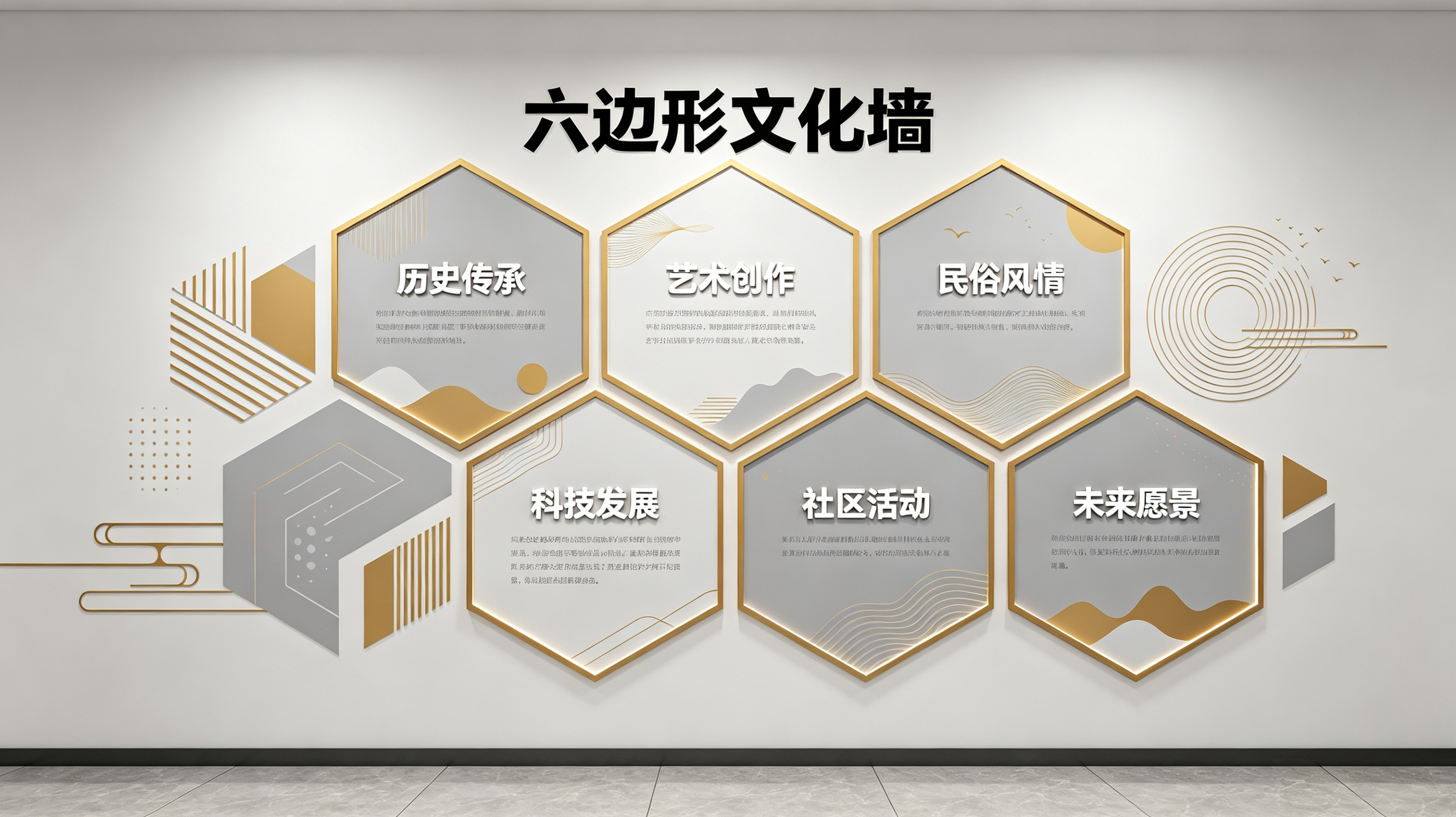 永德企业文化墙 | 六边形信息美学